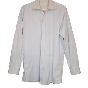 Michael Michael Kors mens blue check print button dress shirt Size Medium